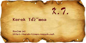Kerek Tímea névjegykártya